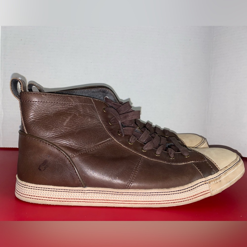 John Varvatos Star Usa Men's Mick Sneaker High Top Dark Brown Size 12